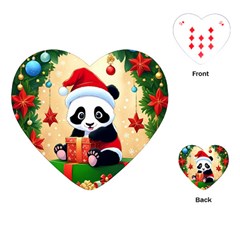 Schwarz Pandaweihnachten300dpi Playing Cards Single Design (heart)