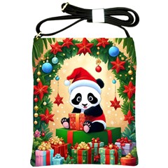 Schwarz Pandaweihnachten300dpi Shoulder Sling Bag