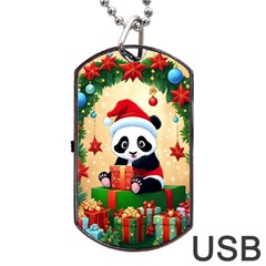 Schwarz Pandaweihnachten300dpi Dog Tag Usb Flash (one Side) by 2607694b