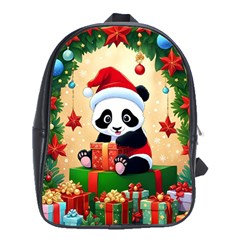 Schwarz Pandaweihnachten300dpi School Bag (XL)