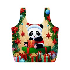 Schwarz Pandaweihnachten300dpi Full Print Recycle Bag (m) by 2607694b