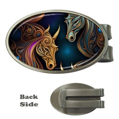 Schwarz Pferde Muster Money Clips (oval)  by 2607694c