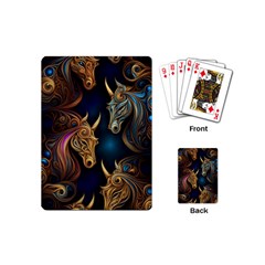 Schwarz Pferde Muster Playing Cards Single Design (mini) by 2607694c