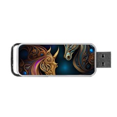 Schwarz Pferde Muster Portable Usb Flash (two Sides) by 2607694c