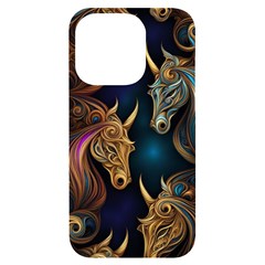 Schwarz Pferde Muster Iphone 14 Pro Black Uv Print Case by 2607694c