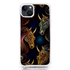 Schwarz pferde muster iPhone 14 Plus TPU UV Print Case