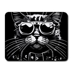 Schwarz Katze Punk Small Mousepad by 2607694c