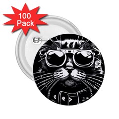 Schwarz katze punk 2.25  Buttons (100 pack) 