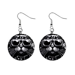 Schwarz Katze Punk Mini Button Earrings by 2607694c