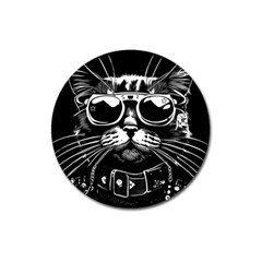 Schwarz katze punk Magnet 3  (Round)