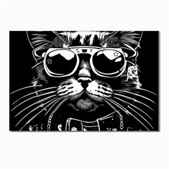 Schwarz katze punk Postcard 4 x 6  (Pkg of 10)