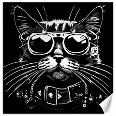 Schwarz Katze Punk Canvas 12  X 12  by 2607694c