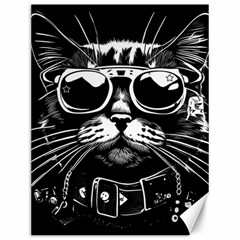 Schwarz katze punk Canvas 12  x 16 