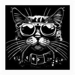 Schwarz katze punk Medium Glasses Cloth (2 Sides)