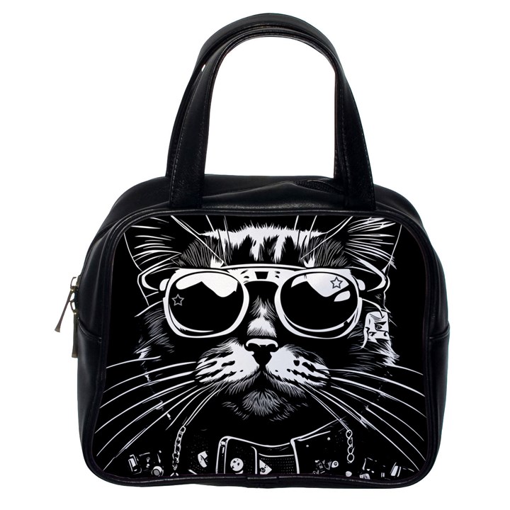 Schwarz katze punk Classic Handbag (One Side)