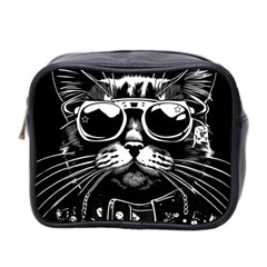 Schwarz katze punk Mini Toiletries Bag (Two Sides)