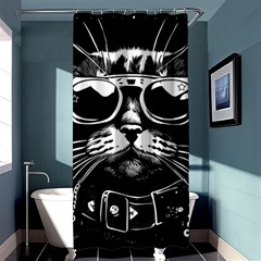 Schwarz katze punk Shower Curtain 36  x 72  (Stall) 