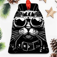 Schwarz Katze Punk Bell Ornament (two Sides)