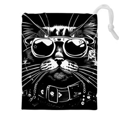 Schwarz Katze Punk Drawstring Pouch (5xl) by 2607694c