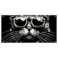 Schwarz katze punk Banner and Sign 8  x 4 