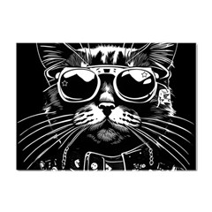 Schwarz katze punk Crystal Sticker (A4)