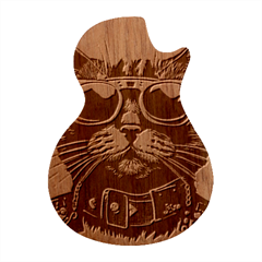 Schwarz Katze Punk Guitar Shape Wood Guitar Pick Holder Case And Picks Set by 2607694c