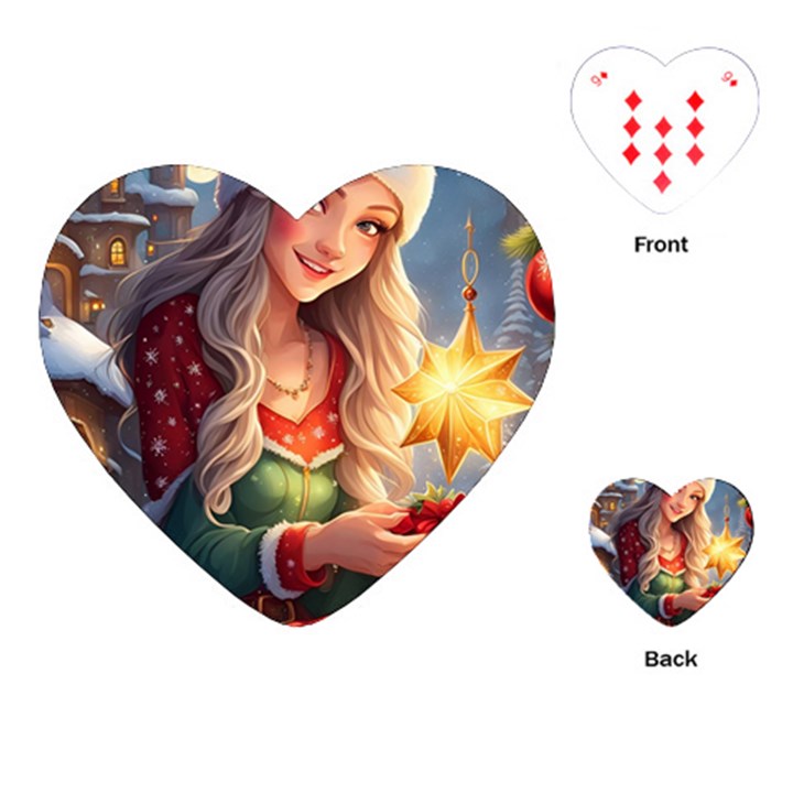 Christmas greetings Playing Cards Single Design (Heart)