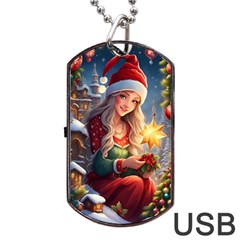 Christmas Greetings Dog Tag Usb Flash (two Sides) by 2607694c