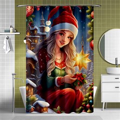 Christmas Greetings Shower Curtain 48  X 72  (small) by 2607694c