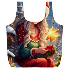 Christmas Greeting Full Print Recycle Bag (xxl)