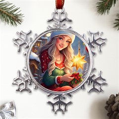 Christmas Greeting Metal Large Snowflake Ornament by 2607694c