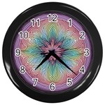 Orange3 Pattern 4 Wall Clock (Black) Front