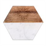 Orange3 Pattern 4 Marble Wood Coaster (Hexagon)  Front