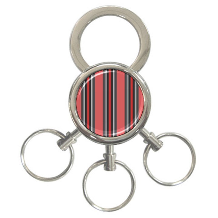 Streifen 3-Ring Key Chain