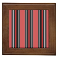 Rosa Grau Streifen Framed Tile by 2607694c