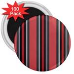 Rosa Grau Streifen 3  Magnets (100 pack) Front