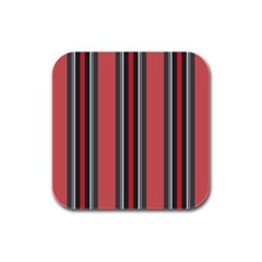 Rosa Grau Streifen Rubber Square Coaster (4 Pack) by 2607694c