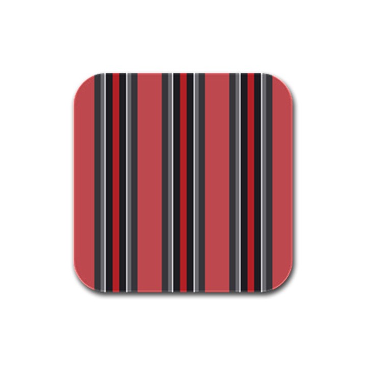 Rosa Grau Streifen Rubber Square Coaster (4 pack)