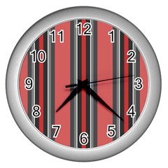 Rosa Grau Streifen Wall Clock (silver) by 2607694c