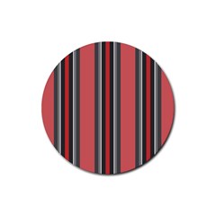 Rosa Grau Streifen Rubber Coaster (round) by 2607694c