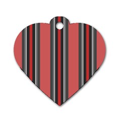 Rosa Grau Streifen Dog Tag Heart (two Sides) by 2607694c