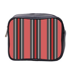 Rosa Grau Streifen Mini Toiletries Bag (two Sides) by 2607694c