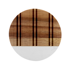 Rosa Grau Streifen Marble Wood Coaster (round) by 2607694c