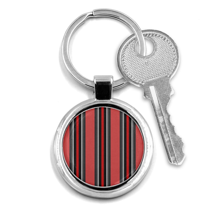 Rosa Grau Streifen Key Chain (Round)