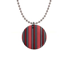 Rosa Grau Streifen 1  Button Necklace