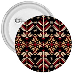 Vector Illustration Of Ukrainian Folk Seamless Pattern Ethnic Ornament Border Element Traditional 3  Buttons by Bedest