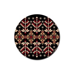 Vector Illustration Of Ukrainian Folk Seamless Pattern Ethnic Ornament Border Element Traditional Rubber Coaster (round) by Bedest