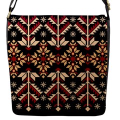 Vector Illustration Of Ukrainian Folk Seamless Pattern Ethnic Ornament Border Element Traditional Flap Closure Messenger Bag (s) by Bedest