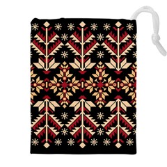 Vector Illustration Of Ukrainian Folk Seamless Pattern Ethnic Ornament Border Element Traditional Drawstring Pouch (5xl) by Bedest