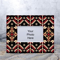 Vector Illustration Of Ukrainian Folk Seamless Pattern Ethnic Ornament Border Element Traditional White Tabletop Photo Frame 4 x6  by Bedest